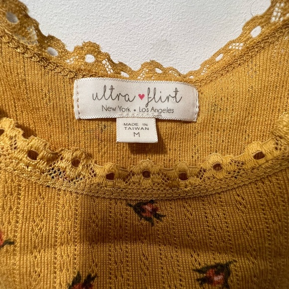 Yellow Floral Ultra Flirt Tanktop - Picture 2 of 3